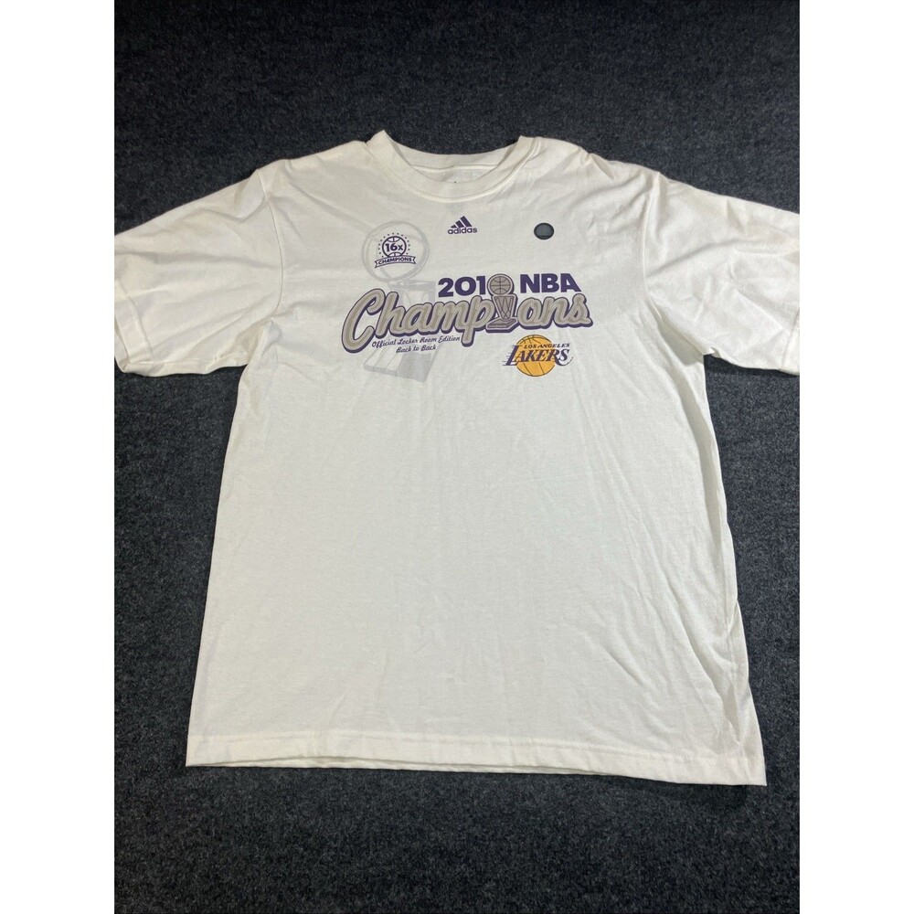 Los Angeles Lakers 2010 NBA Champions Locker Room Edition Adidas L T-Shirt NWOT